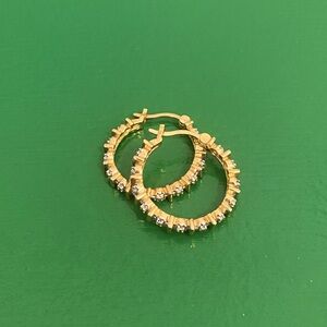 Gold vermeil and diamond earrings.